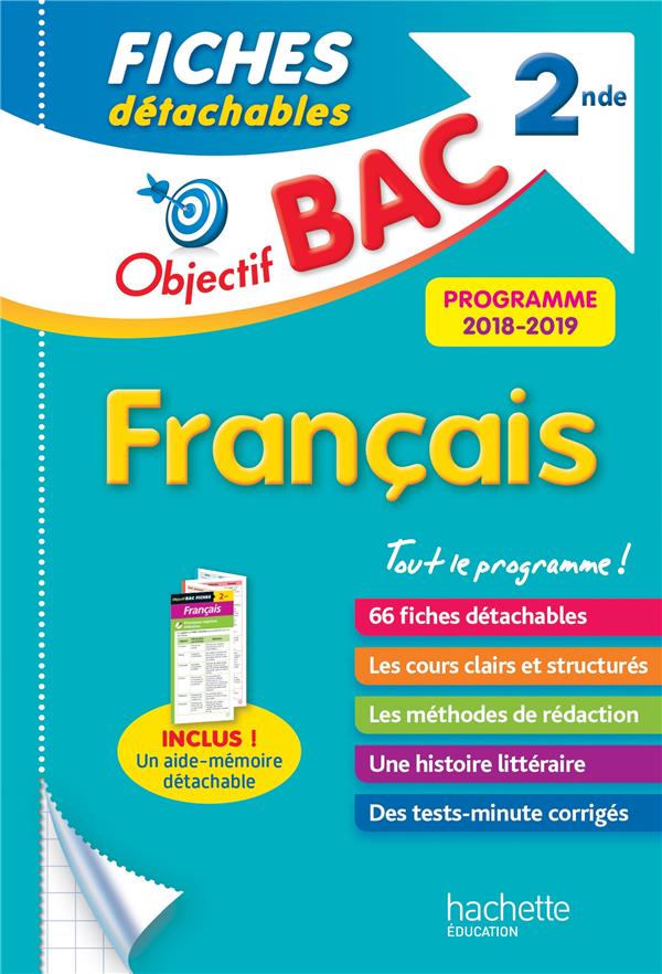 OBJECTIF BAC FICHES DETACHABLES FRANCAIS 2N DE - AMSELLEM CAROLE - HACHETTE