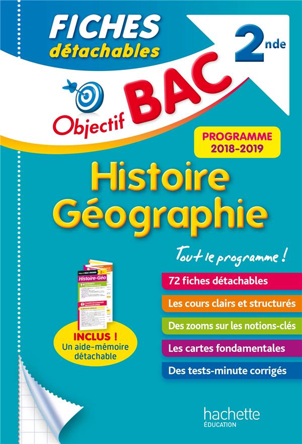 OBJECTIF BAC FICHES DETACHABLES HISTOIRE-GE OGRAPHIE 2NDE - AUGER ANTOINE - HACHETTE