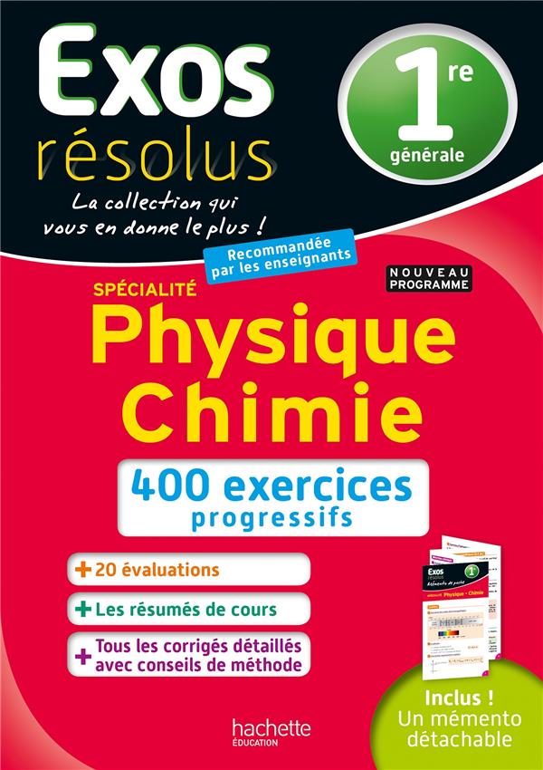 EXOS RESOLUS SPECIALITE PHYSIQUE-CHIMIE 1RE - DE LA BAUME/BLAT - HACHETTE