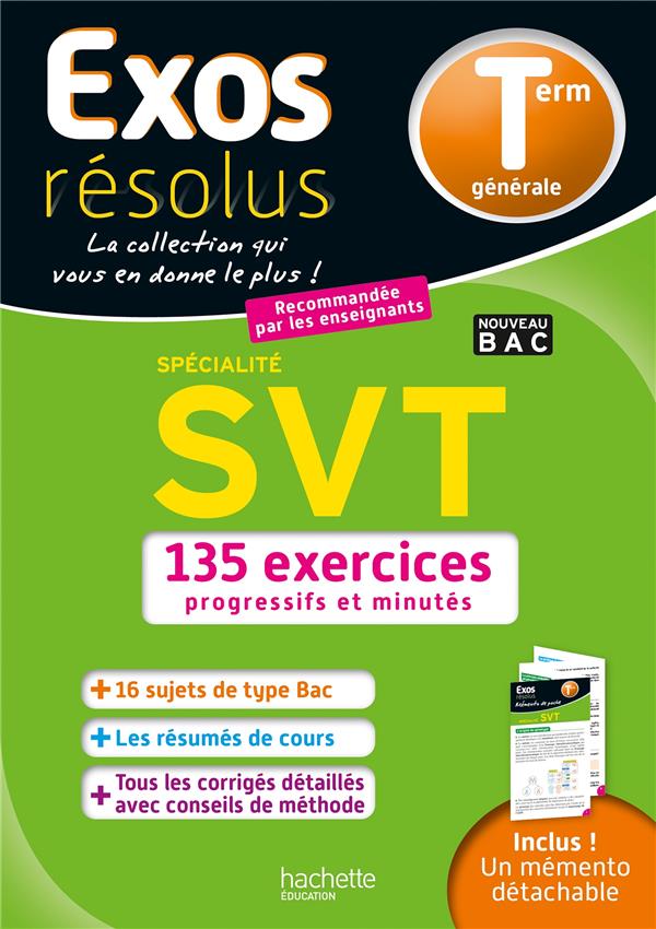 EXOS RESOLUS SPECIALITE SVT TERMINALE - LAETITIA LEFEVRE - HACHETTE