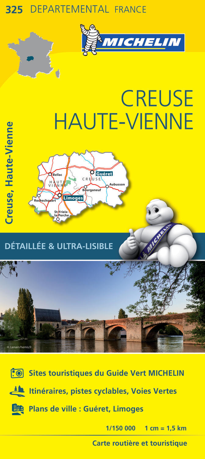 Carte Départementale Creuse, Haute-Vienne - XXX - MICHELIN