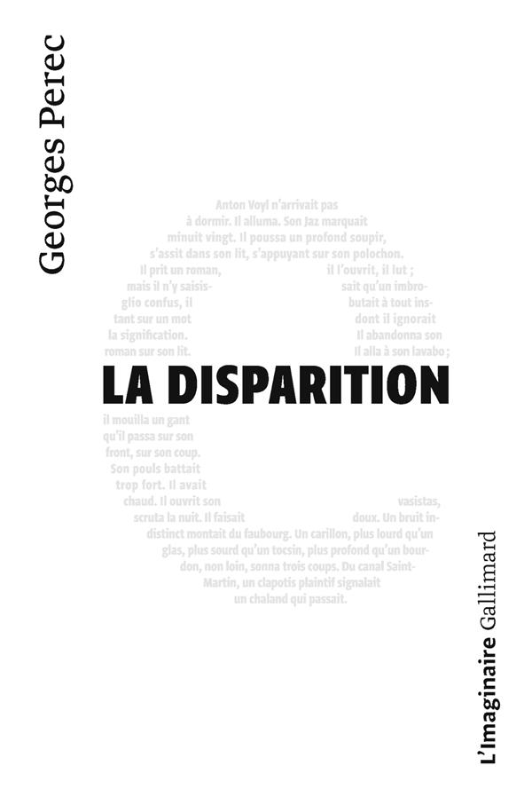 LA DISPARITION - PEREC GEORGES - GALLIMARD