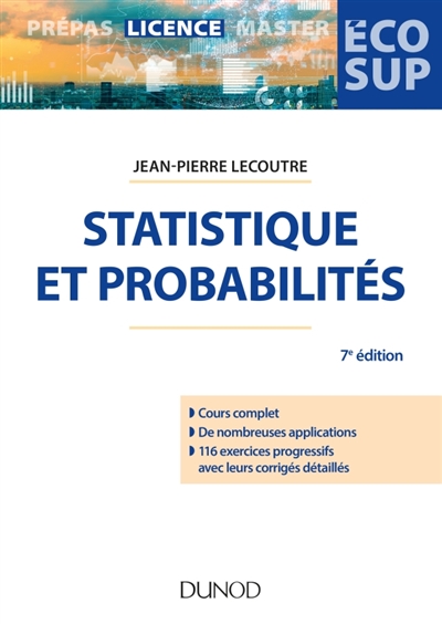 STATISTIQUE ET PROBABILITES - 7E ED. - LECOUTRE JEAN-PIERRE - DUNOD