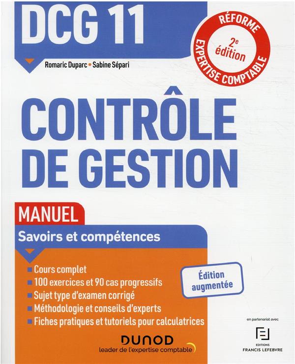 DCG 11 CONTROLE DE GESTION - MANUEL - 2E ED. - DUPARC/SEPARI - DUNOD