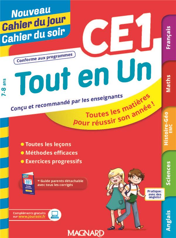 TOUT EN UN CE1 - LECONS, METHODES ET EXERCICES - NOUVEAU CAHIER DU JOUR CAHIER DU SOIR - TOUTES LES - SEMENADISSE/NASROUNE - MAGNARD