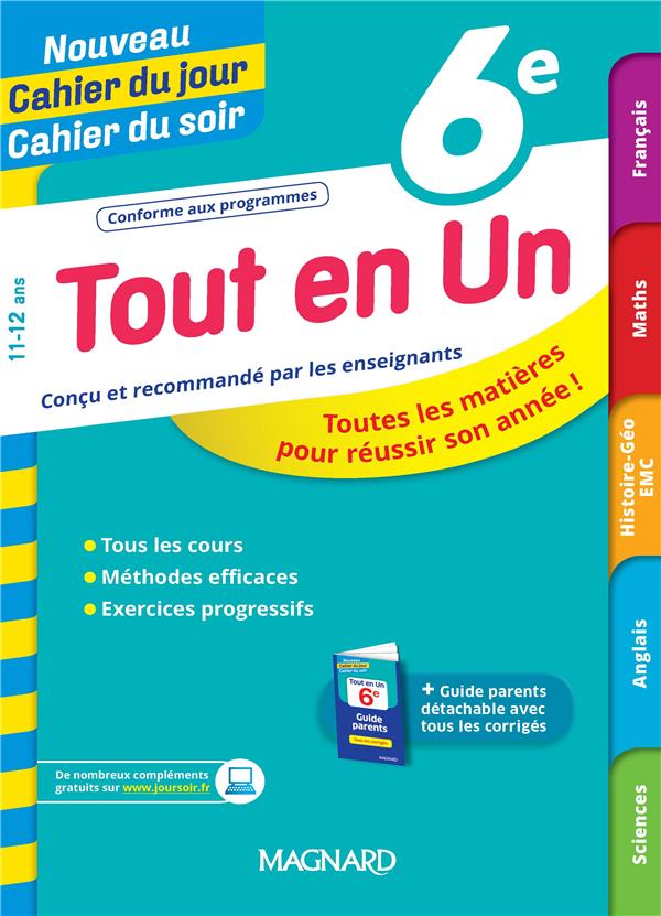 TOUT EN UN 6E - LECONS, METHODES ET EXERCICES - NOUVEAU CAHIER DU JOUR CAHIER DU SOIR - TOUTES LES M - RANDANNE/DABOVAL - MAGNARD