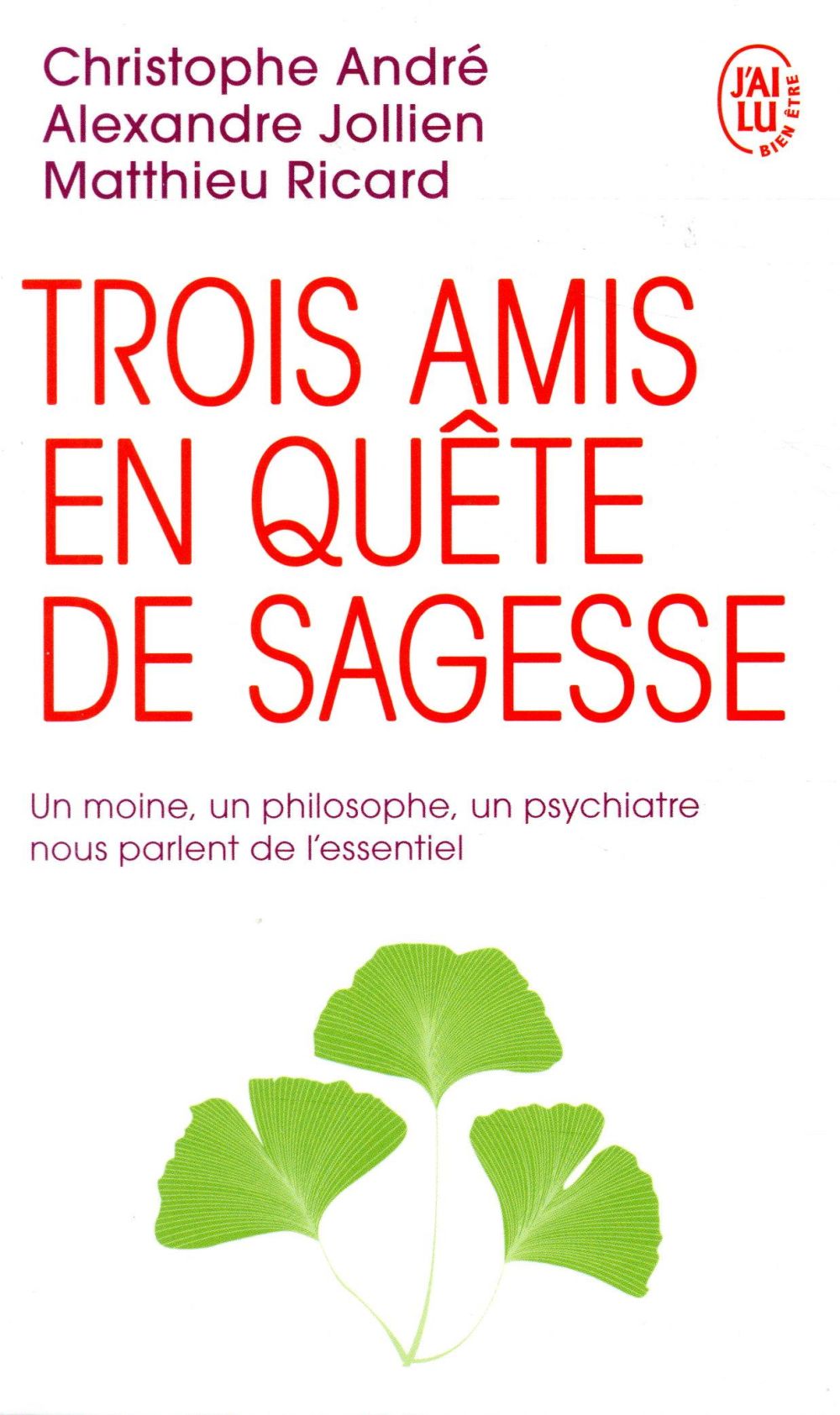 TROIS AMIS EN QUETE DE SAGESSE - UN MOINE, UN PHILOSOPHE, UN PSYCHIATRE NOUS PARLENT DE L-ESSENTIEL - ANDRE/RICARD/JOLLIEN - J'AI LU