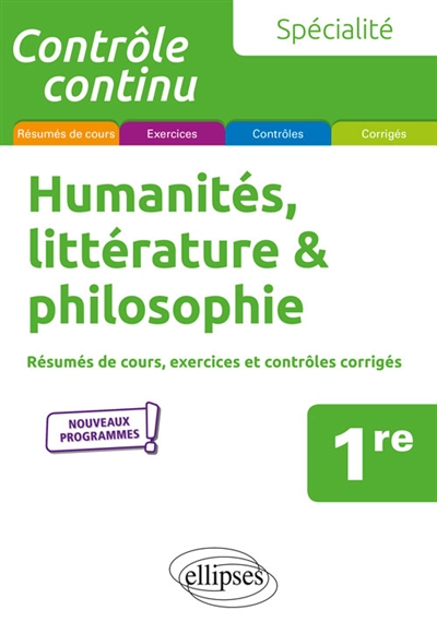 SPECIALITE HUMANITES, LITTERATURE ET PHILOS OPHIE - PREMIERE - NOUVEAUX PROGRAMMES - CHRETIEN/MIREBEAU - ELLIPSES MARKET