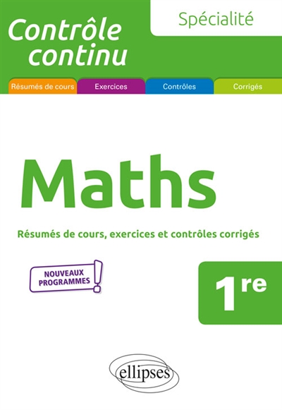 SPECIALITE MATHEMATIQUES - PREMIERE - NOUVE AUX PROGRAMMES - CIOLFI BRUNO - ELLIPSES MARKET