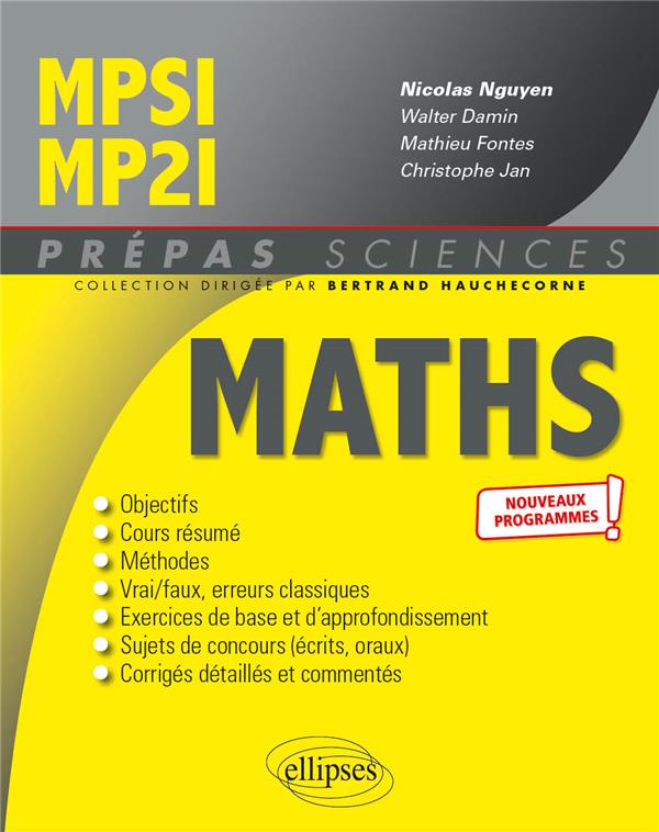 MATHEMATIQUES MPSI/MP2I - PROGRAMME 2021 - NGUYEN/DAMIN/FONTES - ELLIPSES MARKET