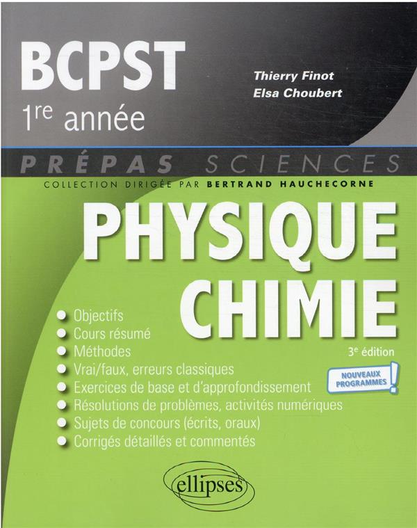 PHYSIQUE-CHIMIE BCPST1 -  PROGRAMME 2021 - FINOT/CHOUBERT - ELLIPSES MARKET