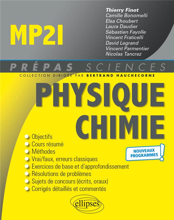 PHYSIQUE-CHIMIE MP2I - PROGRAMME 2021 - FINOT/CHOUBERT - ELLIPSES MARKET