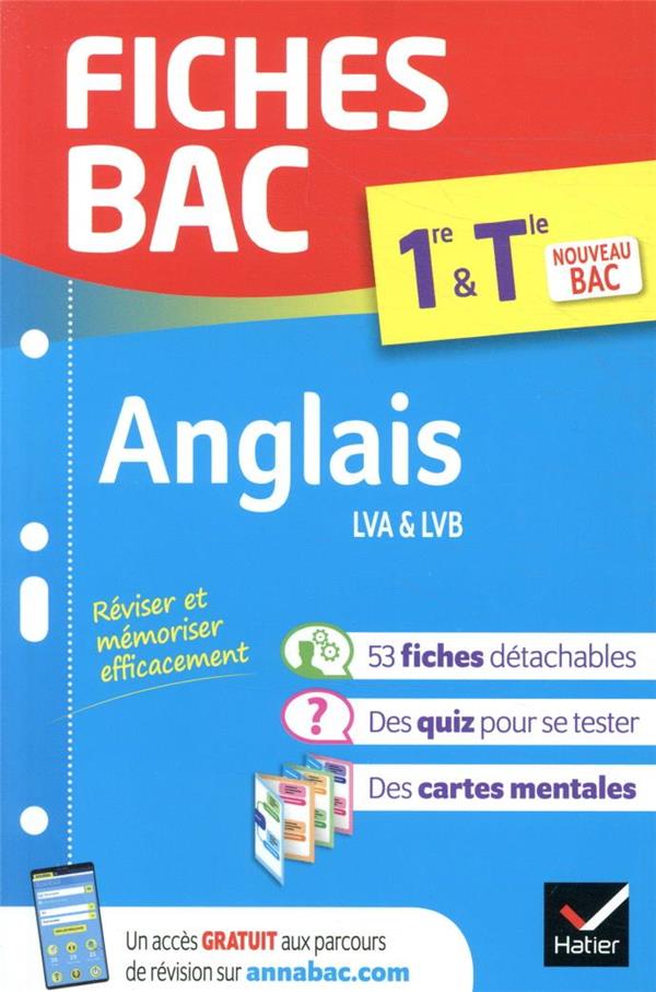 FICHES BAC ANGLAIS 1RE/TLE - BAC 2022 - NOUVEAU PROGRAMME - COLLECTIF - HATIER SCOLAIRE