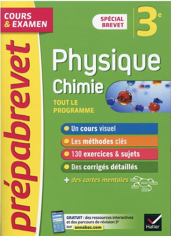 PREPABREVET PHYSIQUE-CHIMIE 3E BREVET 2022 - COURS, METHODES ET ENTRAINEMENT - CARRASCO/CORMERAIS - HATIER SCOLAIRE