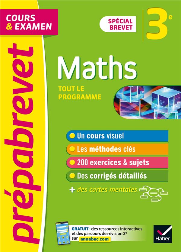 PREPABREVET MATHS 3E BREVET 2022 - COURS, METHODES ET ENTRAINEMENT - BUREAU/MICHAUD - HATIER SCOLAIRE