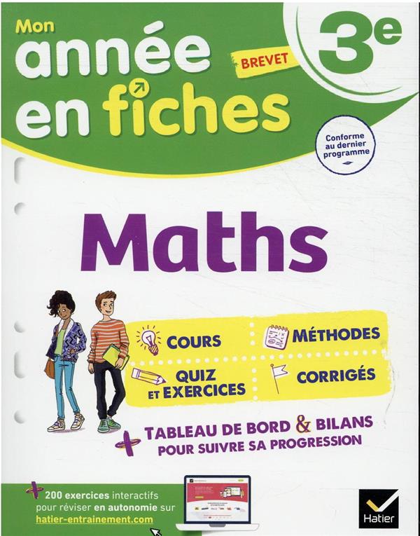 MATHS 3E - FICHES DE REVISION COLLEGE - DE REGGI/QUINTON - HATIER SCOLAIRE