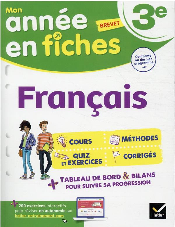 FRANCAIS 3E - FICHES DE REVISION COLLEGE - NADIFI/SALA - HATIER SCOLAIRE