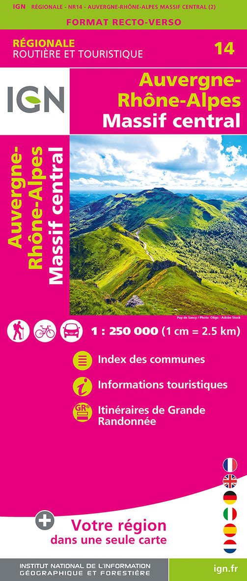 NR14 AUVERGNE RHONE-ALPES MASSIF CENTRAL - XXX - IGN