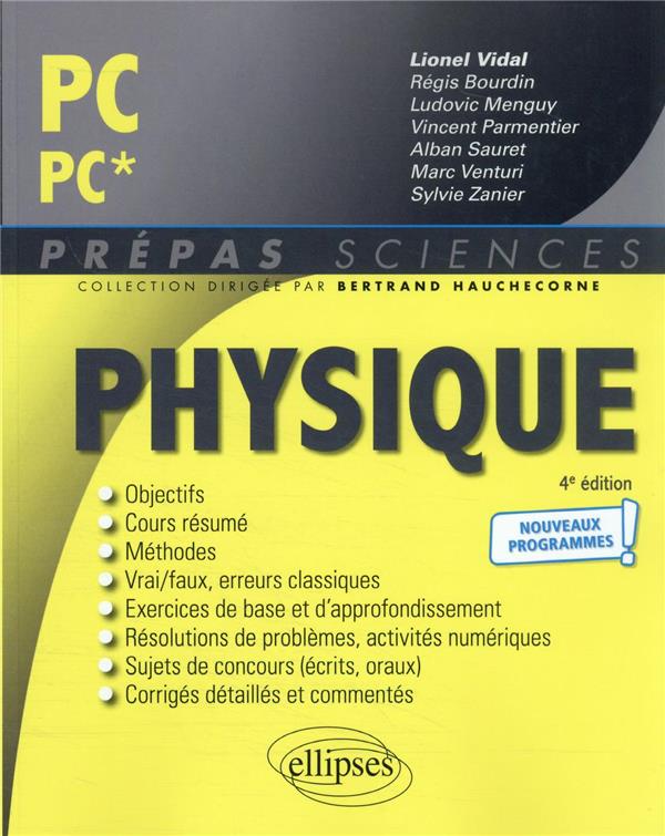 PHYSIQUE PC/PC* - PROGRAMME 2022 - VIDAL/BOURDIN/MENGUY - ELLIPSES MARKET