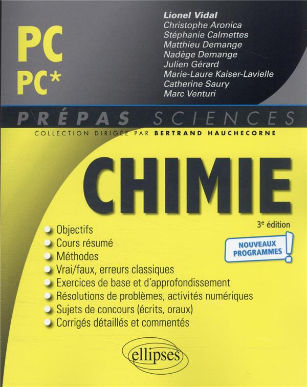 CHIMIE PC/PC* - PROGRAMME 2022 - VIDAL/ARONICA/GERARD - ELLIPSES MARKET