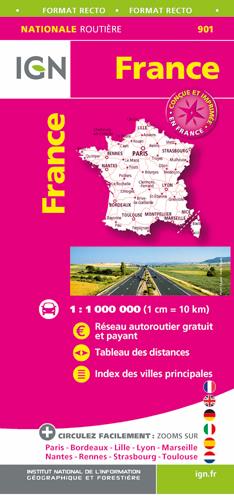 901 FRANCE ROUTES AUTOROUTES MAXI FORMAT RECTO - XXX - MICHELIN