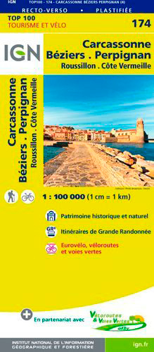 174 - CARCASSONNE BEZIERS PERPIGNAN ROUSSILLON COTE VERMEILLE - XXX - IGN