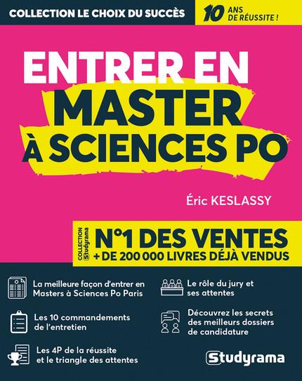 ENTRER EN MASTER A SCIENCES PO - LA MEILLEURE FACON D'ENTRER EN MASTERS A SCIENCES PO PARIS - KESLASSY ERIC - STUDYRAMA