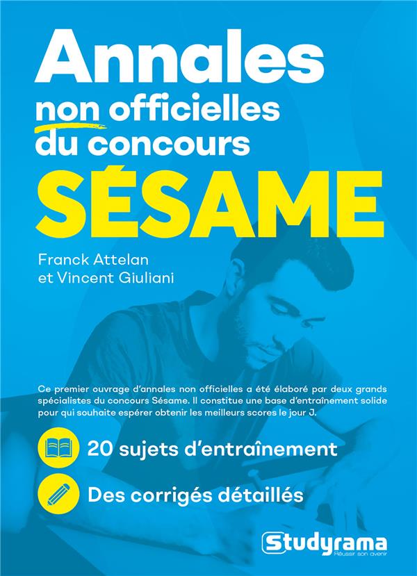 ANNALES NON OFFICIELLES DU CONCOURS SESAME - COLLECTIF - STUDYRAMA