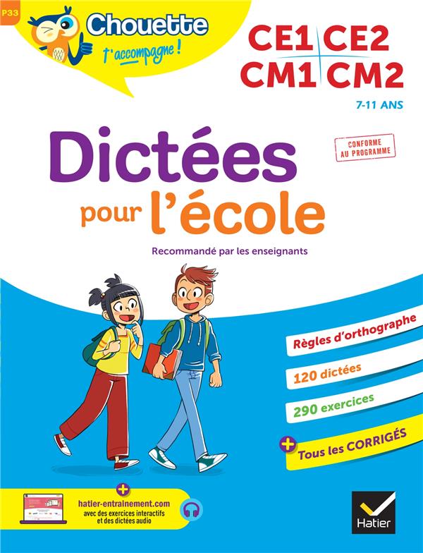 DICTEES POUR L'ECOLE CE1/CE2/CM1/CM2 - VALLE SOPHIE - HATIER SCOLAIRE