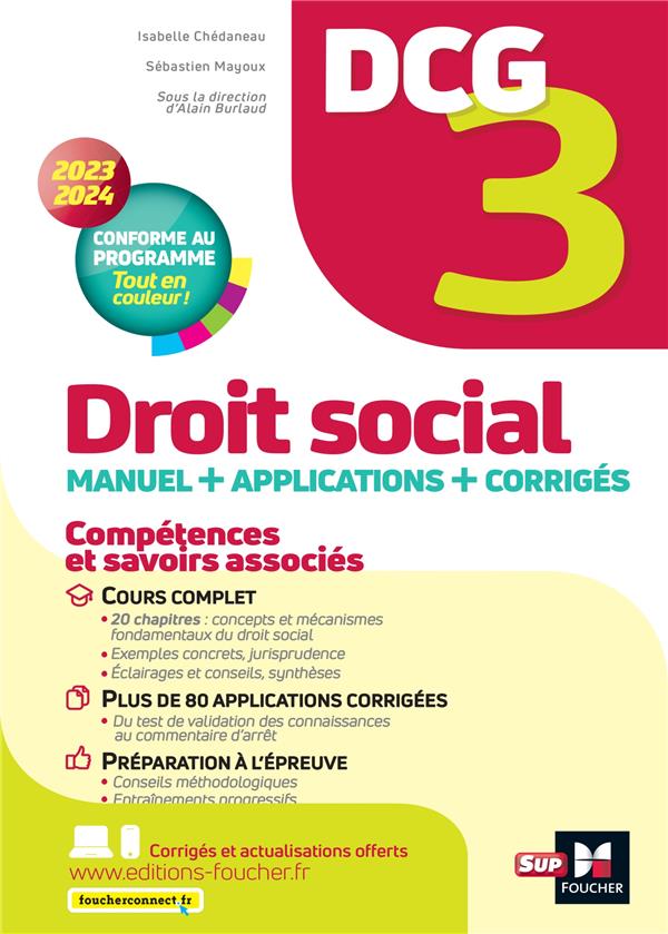 DCG 3 - DROIT SOCIAL - MANUEL ET APPLICATIONS - MILLESIME 2023-2024 - RAVAT/CHEDANEAU - FOUCHER