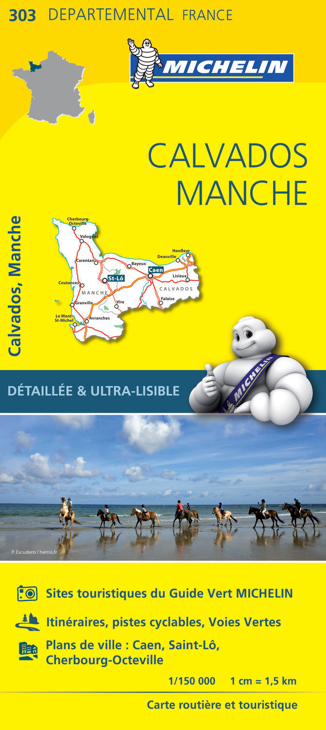 Carte Départementale Calvados, Manche - XXX - MICHELIN