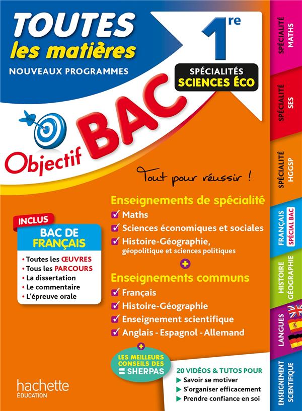 OBJECTIF BAC 2024 - 1RE SPECIALITES SCIENCES ECO TOUTES LES MATIERES - LISLE/ROUSSEAU/BLIN - HACHETTE