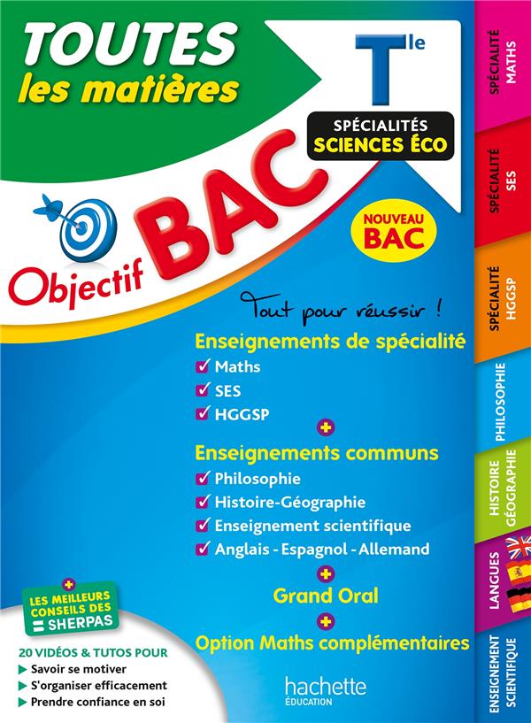 OBJECTIF BAC 2024 - TERM SPECIALITES SCIENCES ECO TOUTES LES MATIERES - BLIN/ZARDET/CHAMAND - HACHETTE