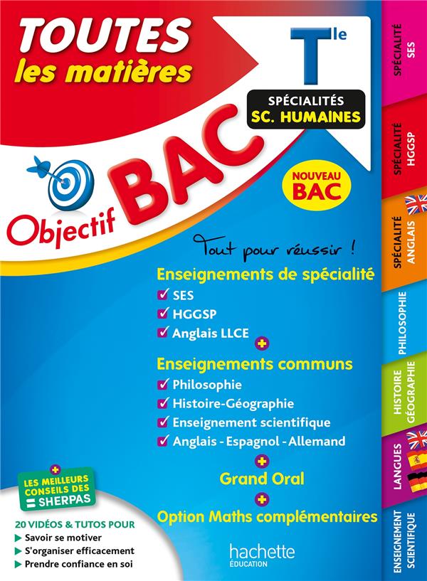 OBJECTIF BAC 2024 - TERM SPECIALITES SCIENCES HUMAINES TOUTES LES MATIERES - COLLECTIF - HACHETTE