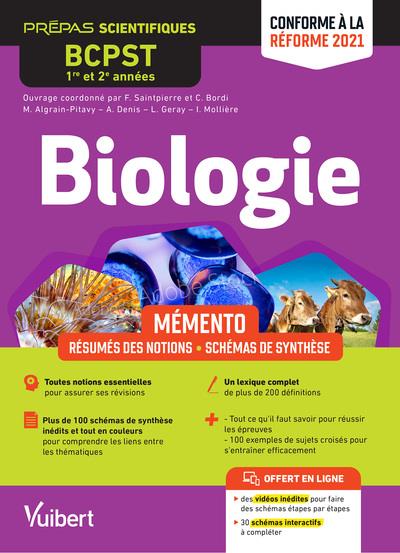 MEMENTO DE BIOLOGIE BCPST 1RE ET 2E ANNEES - NOTIONS-CLES - SCHEMAS DE SYNTHESE - LEXIQUE - CONFORME - SAINTPIERRE/BORDI - VUIBERT