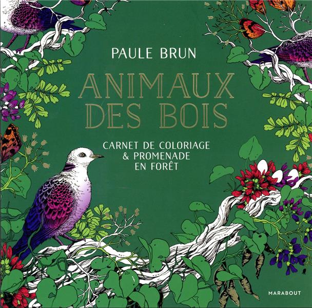 ANIMAUX DES BOIS : CARNET DE COLORIAGE et PROMENADE EN FORET - BRUN PAULE - MARABOUT