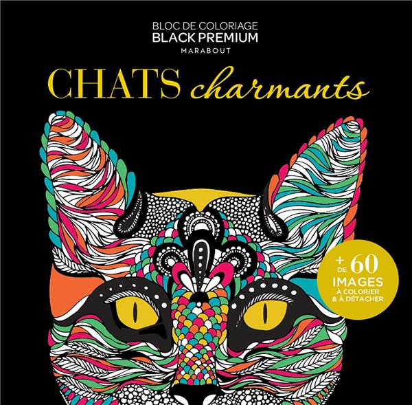 CARNET BLACK PREMIUM  -  CHATS CHARMANTS - COLLECTIF - MARABOUT