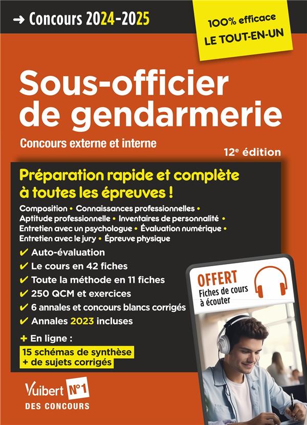 CONCOURS SOUS-OFFICIER DE GENDARMERIE : PREPARATION RAPIDE ET COMPLETE A TOUTES LES EPREUVES  -  ANNALES 2023 : GENDARME CATEGORIE B CONCOURS EXTERNE ET INTERNE (EDITION 2024/2025) - KLINGER/LAVAUD/SOREL - VUIBERT