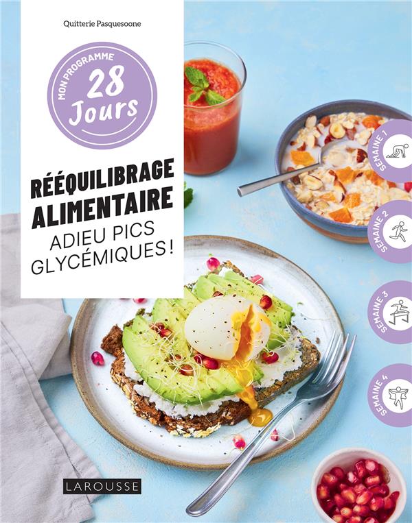 MON PROGRAMME 28 JOURS : REEQUILIBRAGE ALIMENTAIRE, ADIEU PICS GLYCEMIQUES ! - PASQUESOONE Q. - LAROUSSE