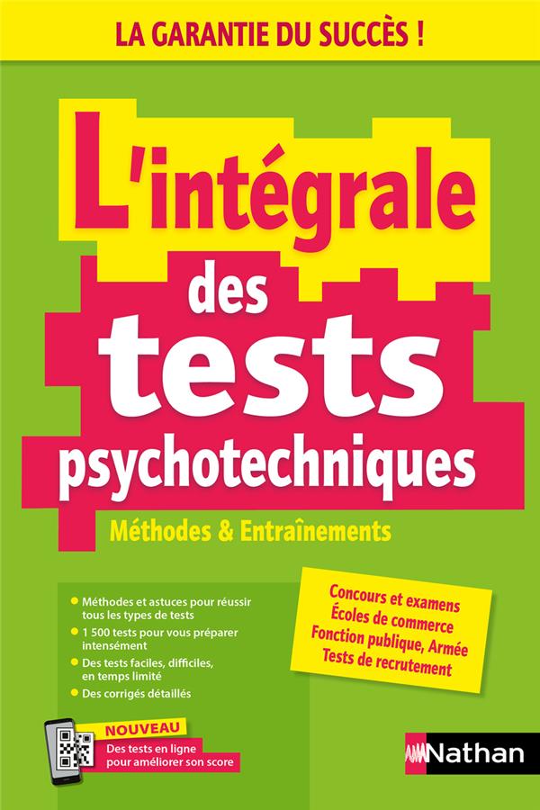 L'INTEGRALE DES TESTS PSYCHOTECHNIQUES : METHODES et ENTRAINEMENTS (EDITION 2024) - SIMONIN ELISABETH - CLE INTERNAT