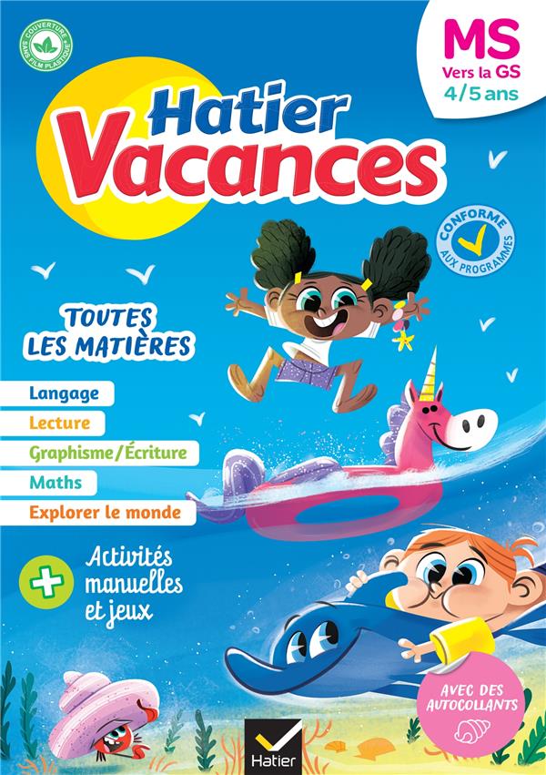 CAHIER DE VACANCES 2024 DE LA MOYENNE SECTION VERS LA GRANDE SECTION 4/5 ANS - POUR REVISER SON ANNE - DOUTREMEPUICH - HATIER SCOLAIRE