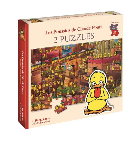 LES POUSSINS DE CLAUDE PONTI  -  2 PUZZLES - PONTI CLAUDE - Ecole des loisirs