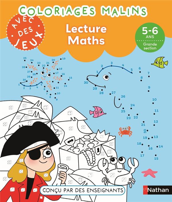 COLORIAGES MALINS : AVEC DES JEUX  -  LECTURE, MATHS  -  GS - COLIN/CHAMBON/VIDAL - CLE INTERNAT