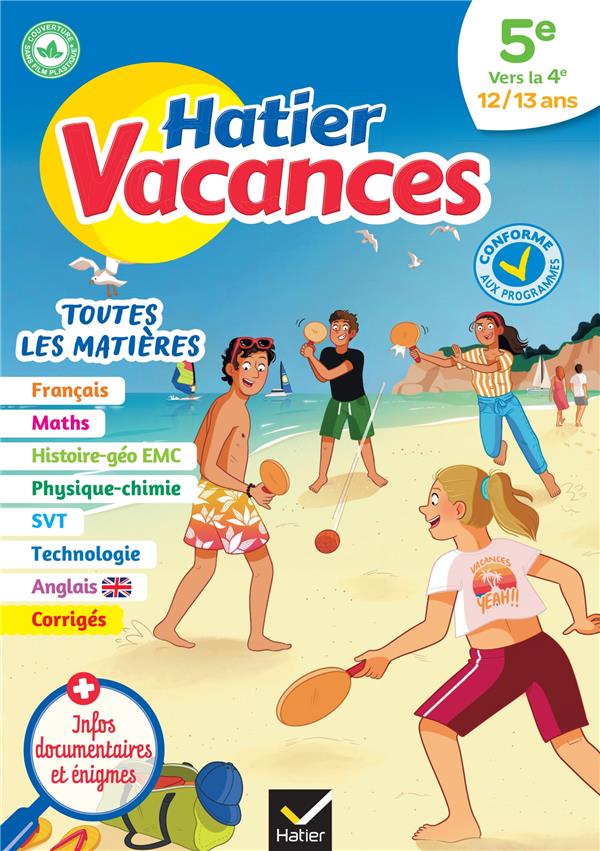 HATIER VACANCES : TOUTES LES MATIERES  -  5E VERS 4E - COLLARD/JAUFFRET - HATIER SCOLAIRE