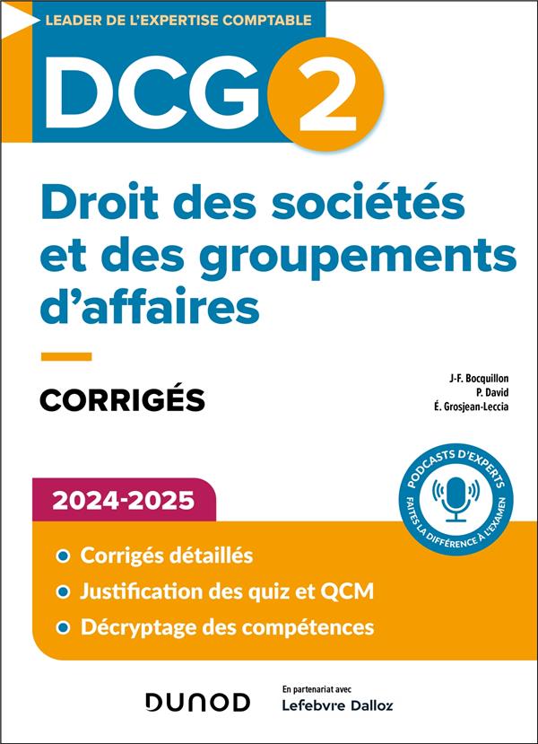 DCG 2 Droit des sociétés et des groupements d'affaires Corrigés