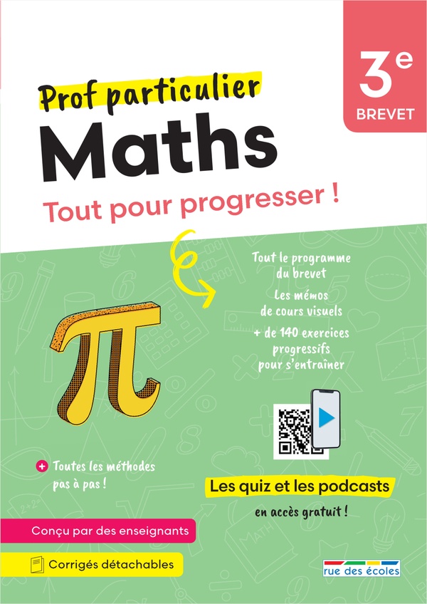 PROF PARTICULIER : MATHS : 3E  -  BREVET  -  TOUT POUR PROGRESSER ! - COLLECTIF - ANNALES-RDECOLE