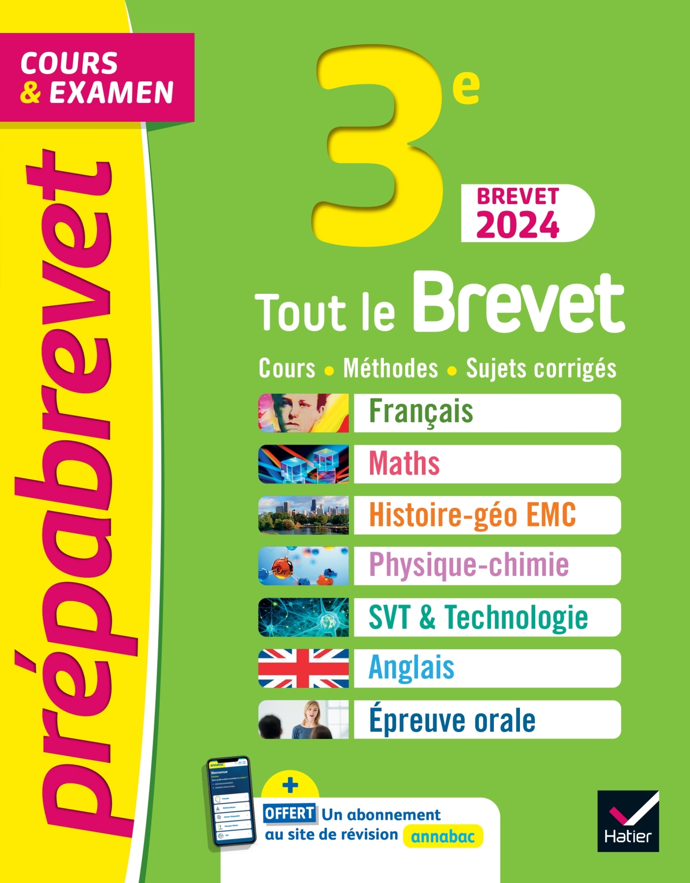 PREPABREVET TOUT LE BREVET 2024 - 3E (TOUTES LES MATIERES) - TOUT-EN-UN POUR REUSSIR SA 3E ET SON BR - Caroline Bureau - HATIER