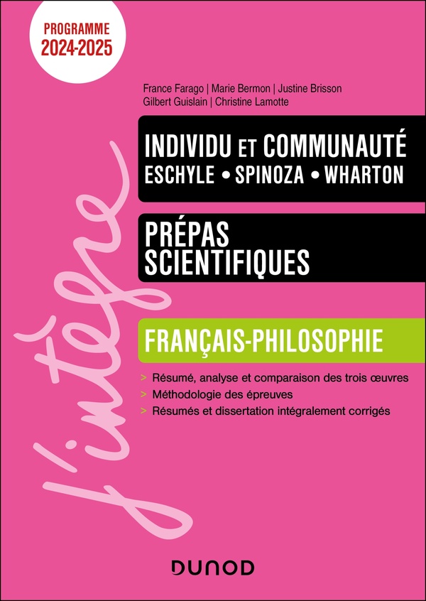 INDIVIDU ET COMMUNAUTE - MANUEL PREPAS SCIENTIFIQUES FRANCAIS-PHILOSOPHIE - 2024-2025 - FARAGO/BERMON - DUNOD