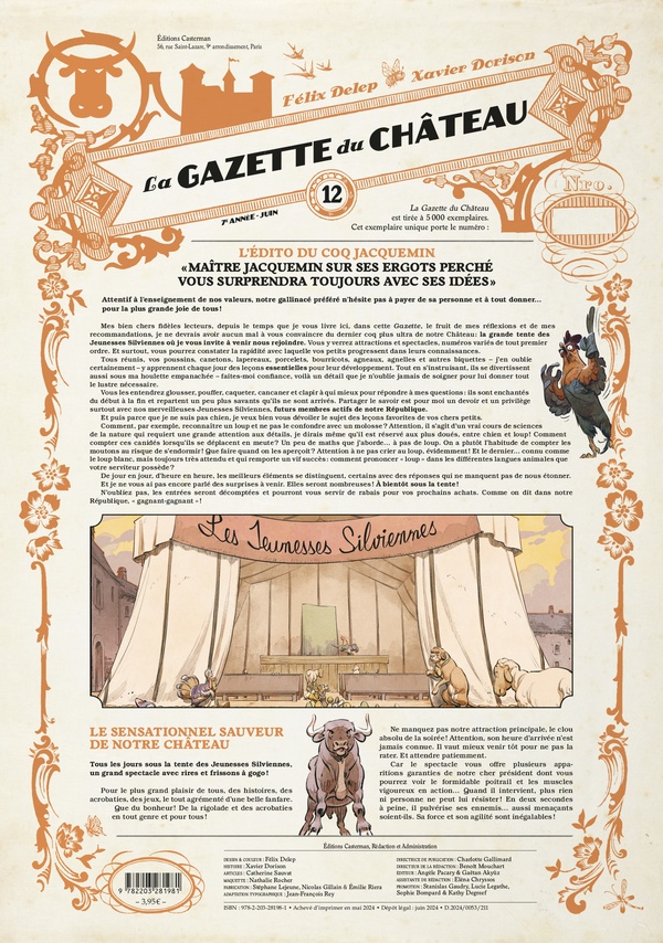 LE CHATEAU DES ANIMAUX - LA GAZETTE DU CHATEAU - VOL12 - DELEP/DORISON - CASTERMAN