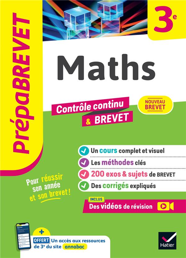 PREPABREVET MATHS 3E - NOUVEAU BREVET 2025 - COURS, METHODES #038; SUJETS DE BREVET CORRIGES - BUREAU/MICHAUD - HATIER SCOLAIRE